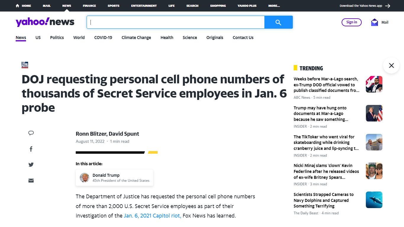 DOJ requesting personal cell phone numbers of thousands of Secret ...
